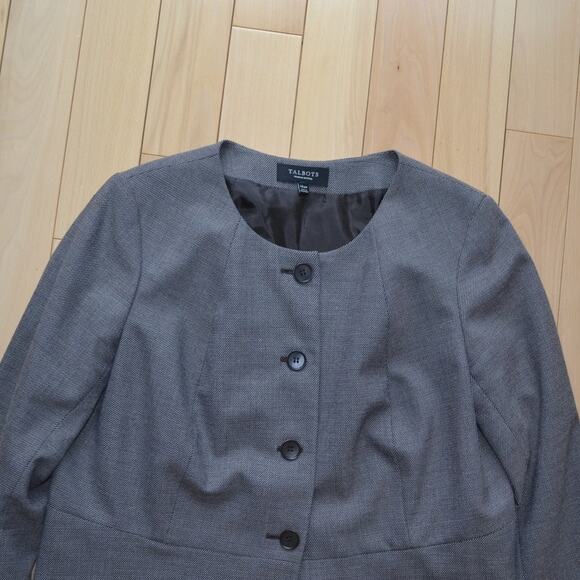 Talbots Blazer Suit Jacket Gray Size 14WP - Picture 2 of 4